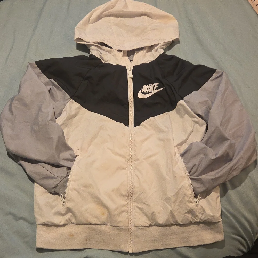 Kids Nike Black and Gray Hooded Jacket